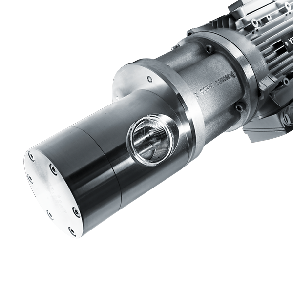 Fotografie einer Basispumpe für die Verbrauchsmessung aus Edelstahl.